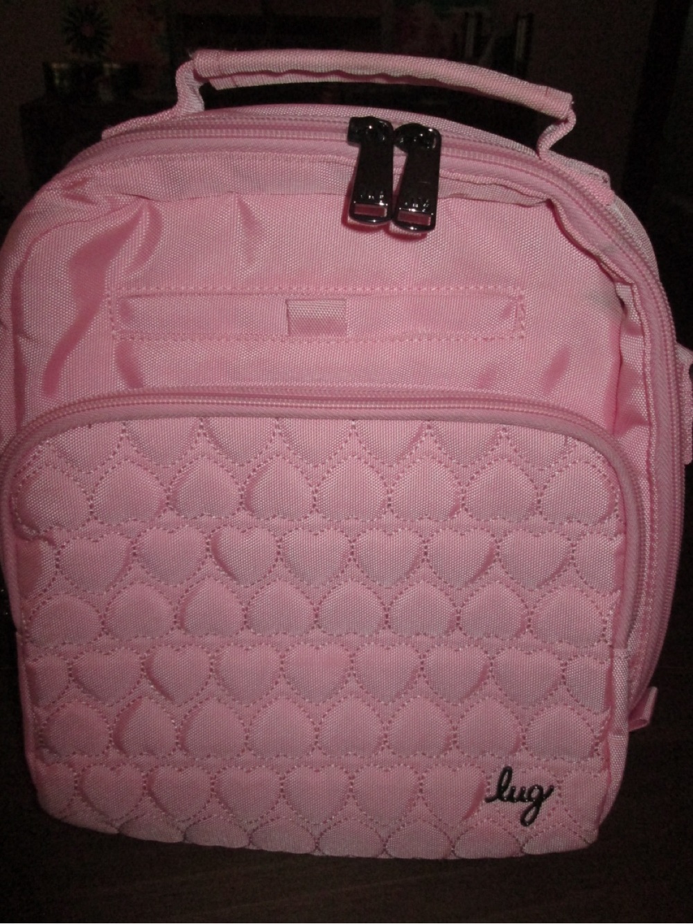 lug Pink Quilted Heart Lunch Bag